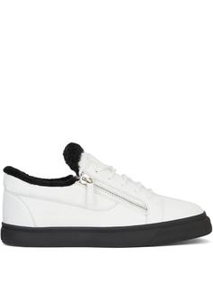 Giuseppe Zanotti кеды Frankie с молниями и подкладкой из искусственного меха