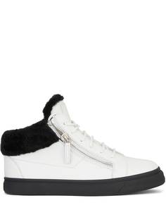 Giuseppe Zanotti высокие кеды Kriss с искусственным мехом