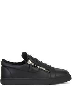 Giuseppe Zanotti кеды Frankie с молниями и подкладкой из искусственного меха