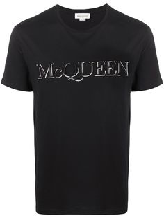 Alexander McQueen футболка с вышитым логотипом