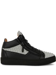 Giuseppe Zanotti фактурные кеды Kriss с молниями