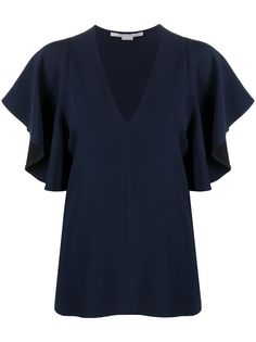 Stella McCartney топ с расклешенными рукавами и V-образным вырезом