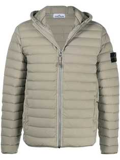 Stone Island пуховик с нашивкой-логотипом