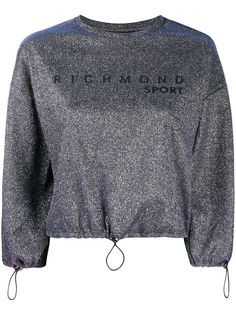John Richmond укороченная толстовка с эффектом металлик