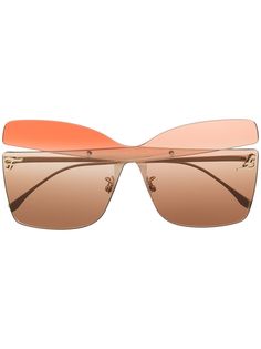 Fendi Eyewear солнцезащитные очки в безободковой оправе