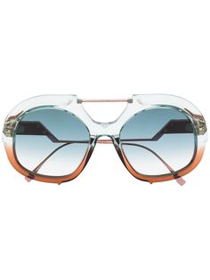 Fendi Eyewear солнцезащитные очки в массивной оправе с логотипом FF