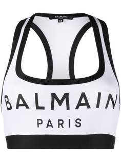 Balmain спортивный бюстгальтер с логотипом