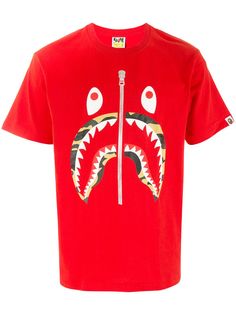 A BATHING APE® футболка Camo Shark с короткими рукавами