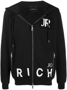 John Richmond худи на молнии с логотипом