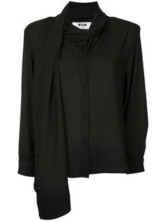 MSGM блузка с длинными рукавами и драпировкой