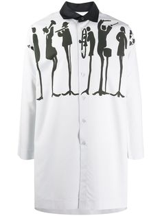 Homme Plissé Issey Miyake удлиненная рубашка с графичным принтом