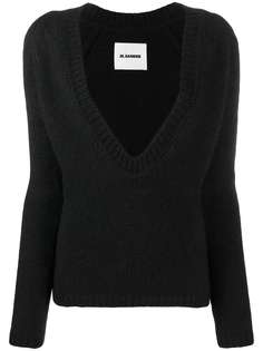 Jil Sander джемпер с глубоким V-образным вырезом