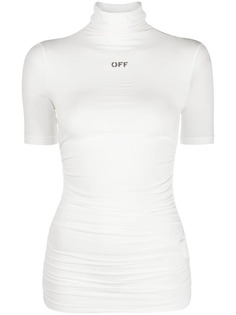 Off-White футболка с высоким воротником и логотипом