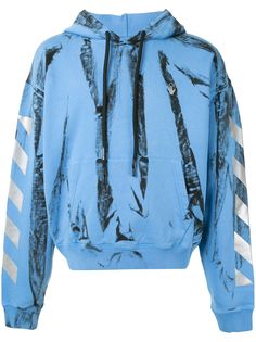 Off-White худи с принтом тай-дай и светоотражающими вставками