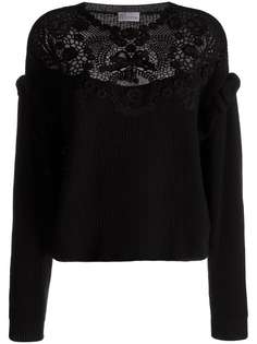 RedValentino трикотажный джемпер с кружевом