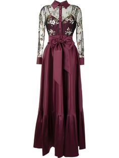 Badgley Mischka bow detail draped gown