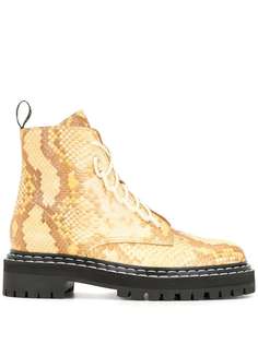 Proenza Schouler Python Lace Up Boots