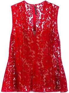 Christopher Kane фактурный кружевной топ с расклешенным подолом
