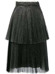 Christopher Kane ярусная юбка из тюля с блестками