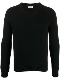 Saint Laurent кашемировый джемпер с V-образным вырезом
