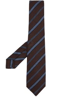 Kiton галстук с вышивкой в полоску