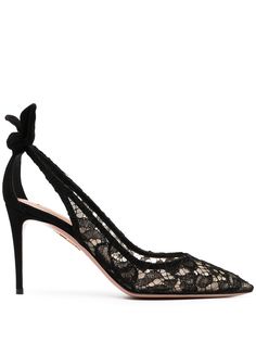 Aquazzura кружевные туфли-лодочки с вырезами
