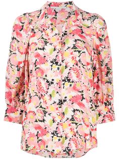 Stella McCartney floral-print crop-sleeve blouse