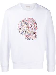 Alexander McQueen толстовка с вышивкой Skull