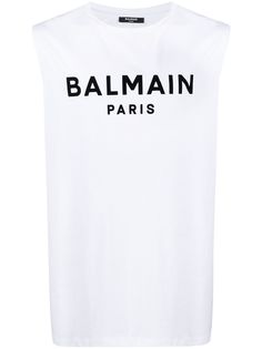 Balmain топ без рукавов с логотипом