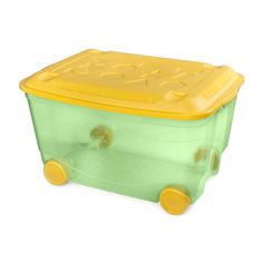 Ящик Пластишка универсальный для игрушек на колесах с крышкой штабелируемый