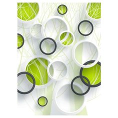 Фотообои флизелиновые Design Studio 3D Объемные зеленые круги 2х2.7м Объемные зеленые круги