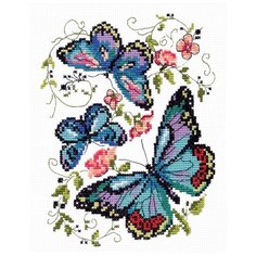 Чудесная Игла Набор для вышивания Синие бабочки 15 х 18 см (42-03)