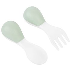 Набор столовых приборов Happy Baby white/olive