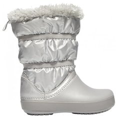 Дутики Crocs размер 33-34(J2), Silver Metallic
