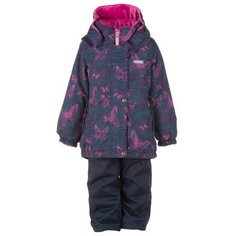 Комплект с полукомбинезоном KERRY размер 92, синий/фуксия