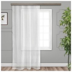 Тюль Witerra с резиновым рисунком Геометрия на ленте 300х260 см белый