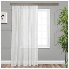 Тюль Witerra с вышивкой Цветок на ленте 300х275 см белый