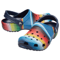 Сабо Crocs Classic Striped Clog, размер 37(W7), multi/navy