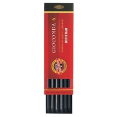 KOH-I-NOOR Грифели для цанговых карандашей Gioconda, H, 5,6 мм, 6 штук графит