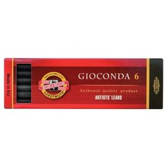KOH-I-NOOR Грифели для цанговых карандашей Gioconda, 5,6 мм, B, 6 штук графитовый