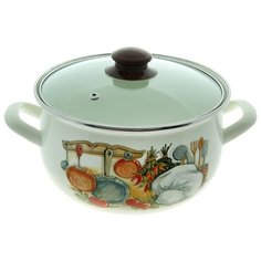 Кастрюля Интерос Кухня 5,1 л, белый/коричневый