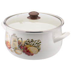 Кастрюля Интерос Аппетит 5,1 л, белый/коричневый