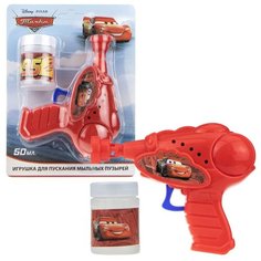 Пистолет с мыльными пузырями 1 TOY Тачки, 50 мл Т17469 красный
