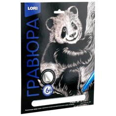 Гравюра LORI Озорная панда (Гр-558) серебристая основа