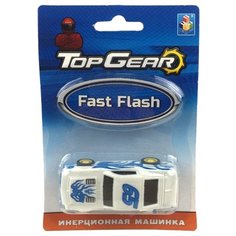 Легковой автомобиль 1 TOY Top Gear Fast Flash (Т10329) 8 см белый
