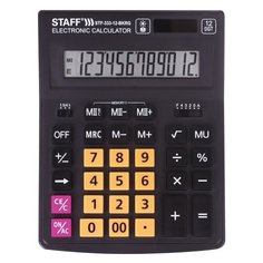 Калькулятор бухгалтерский STAFF STF-333-BKRG черный/оранжевый