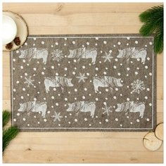 Салфетка Доляна Символ года 3000415 30х45 см коричневый