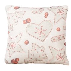 Подушка декоративная Традиция Новогодняя абстракция, 40х40 см бежевый/белый
