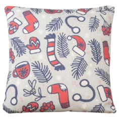 Подушка декоративная Традиция Новогодние каникулы, 40х40 см синий/белый