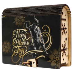 Роза Ветров Шкатулка-книга Бык 5198878 черный/золотистый